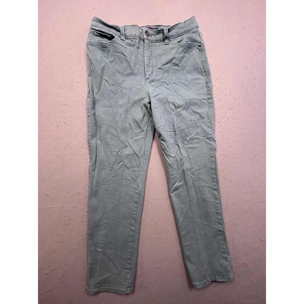 Gloria Vanderbilt Amanda Denim Sage Green Size 10 Womens